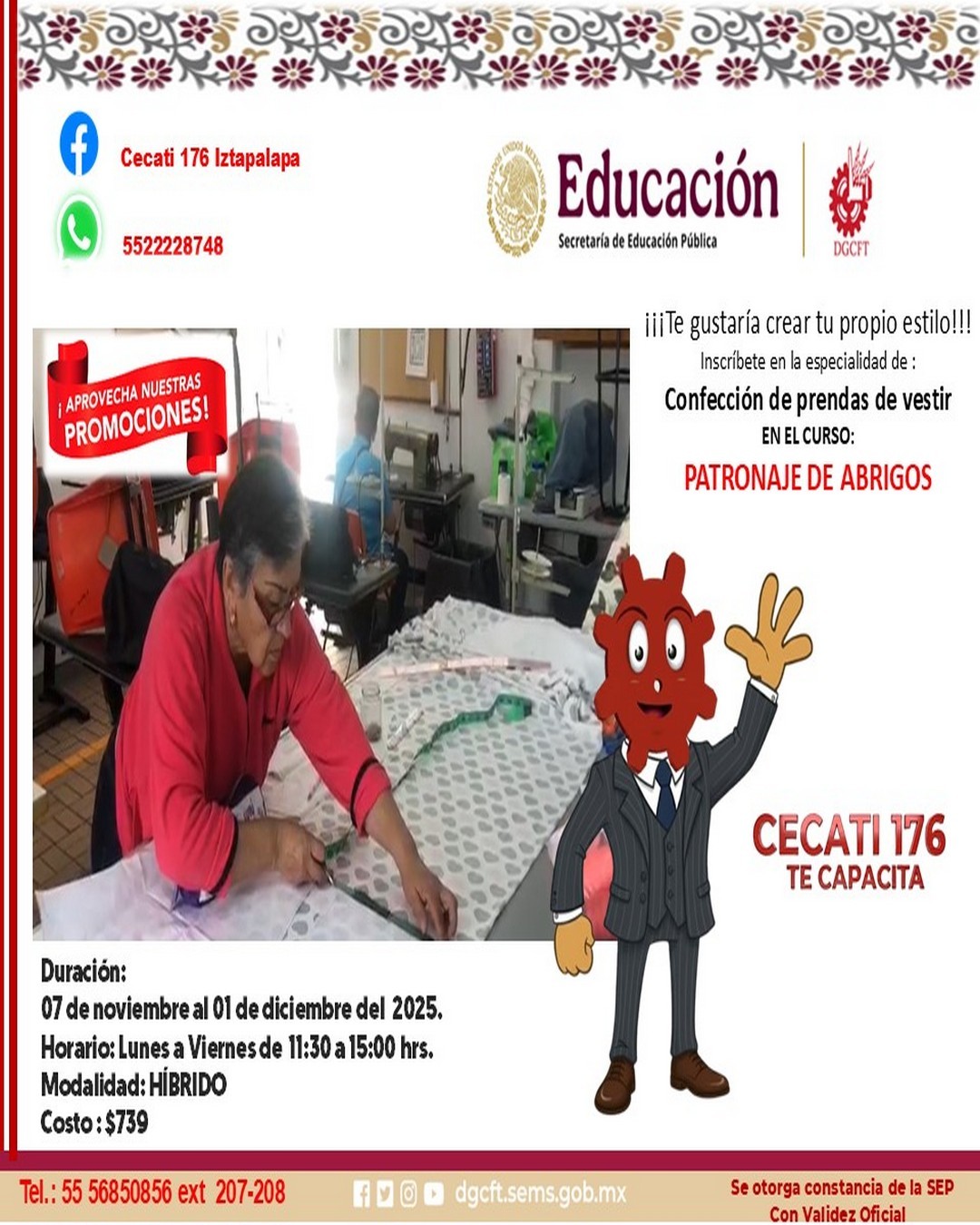 PATRONAJE DE ABRIGOS -¿Te gustaría inscribirte en este curso? ¡Pregunta por el programa STyFE en el WhatsApp del plantel y aparta tu lugar