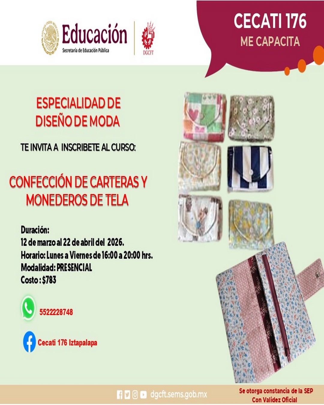 CONFECCIÓN DE CARTERAS Y MONEDEROS DE TELA 