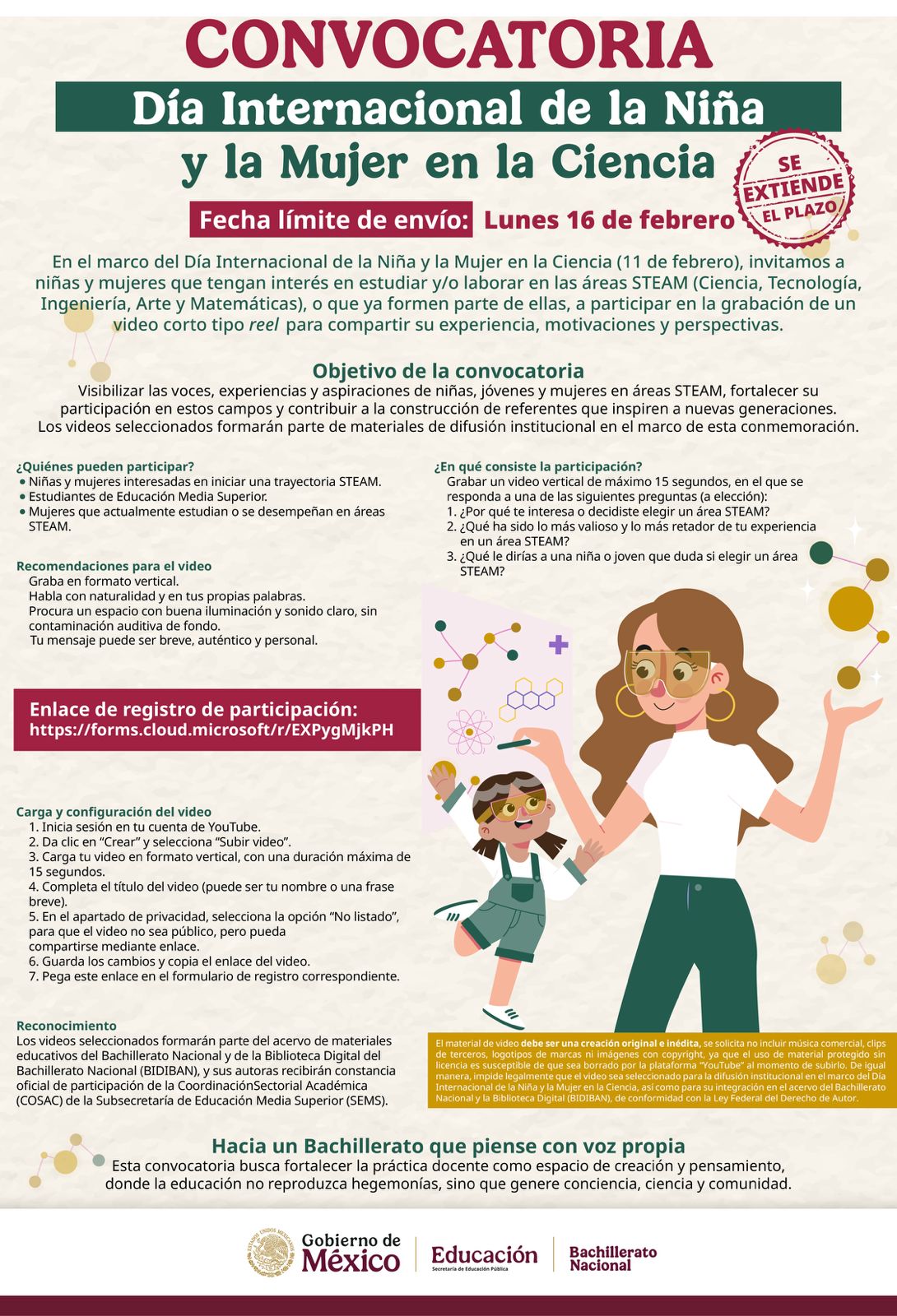 CONVOCATORIA DIA INTERNACIONAL DE LA NIÑA Y LA MUJER EN LA CIENCIA 