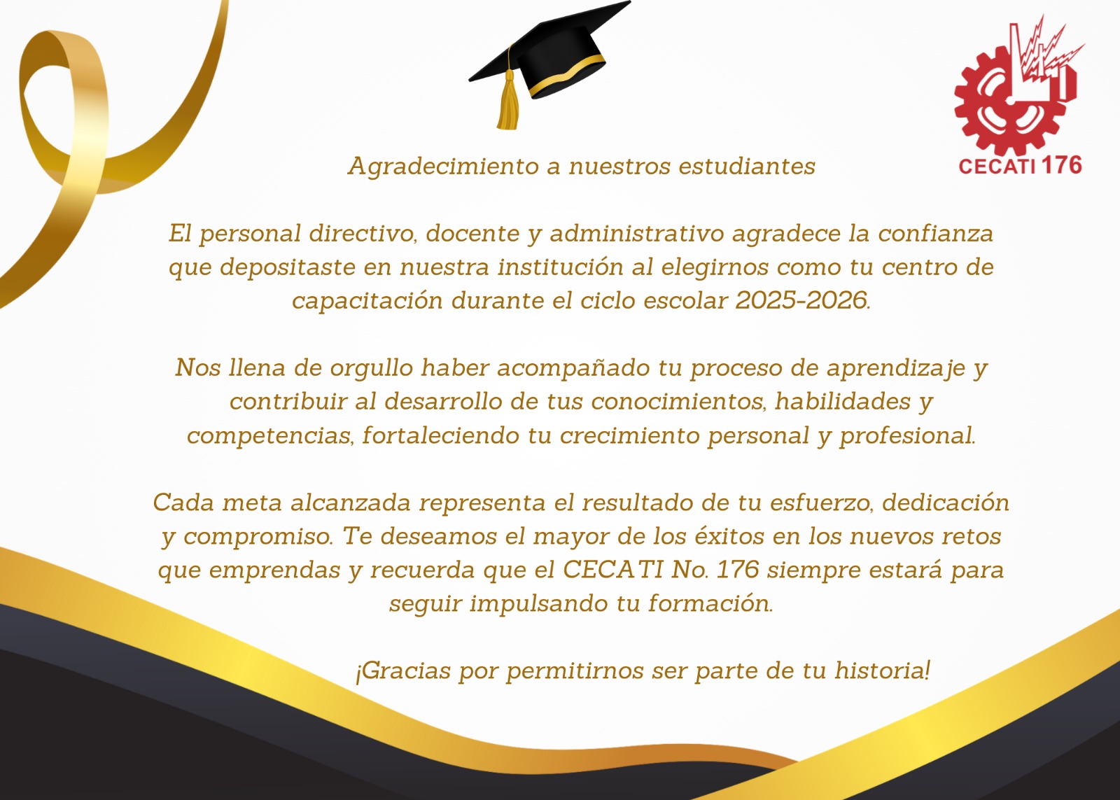 AGRADECIMIENTO A NUESTROS ESTUDIANTES 